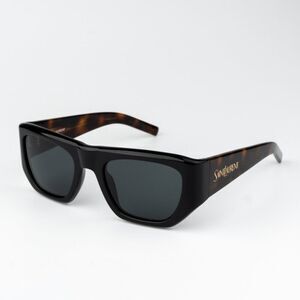 NEW Saint Laurent SL740 004 Black Havana Square Unisex Sunglasses